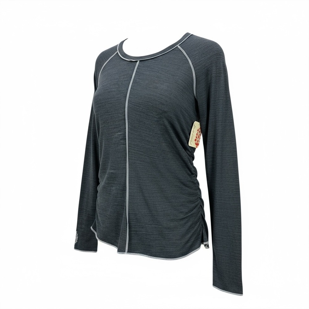 Free People Movement Right On Run Top Long Sleeve Women's Size S Black Heather‎